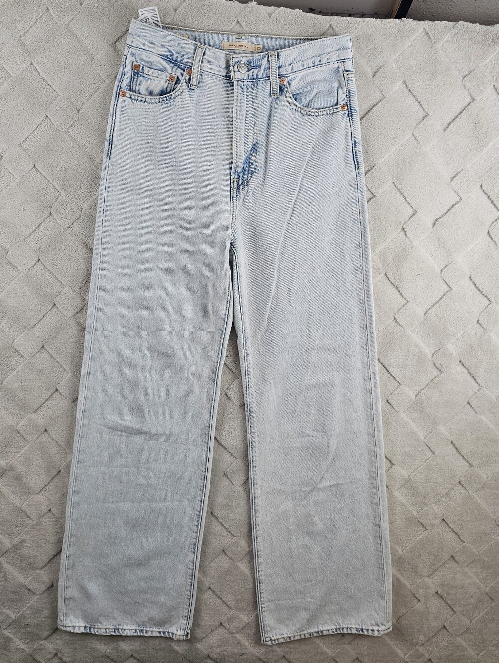Levi’s Ribcage Wide Leg Jean Womens 25 Lightwash Rigid Denim High Waisted